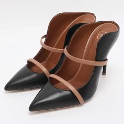 Pre Owned Malone Souliers Black Leather Maureen Pointed Toe Mule Size 38.5