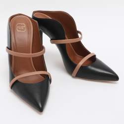 Pre Owned Malone Souliers Black Leather Maureen Pointed Toe Mule Size 38.5