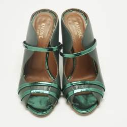 Pre Owned Malone Souliers Green Leather Norah Mules Size 39