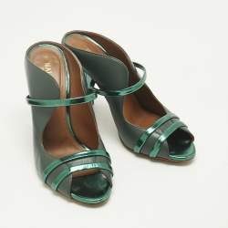 Pre Owned Malone Souliers Green Leather Norah Mules Size 39
