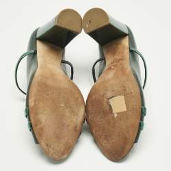 Pre Owned Malone Souliers Green Leather Norah Mules Size 39