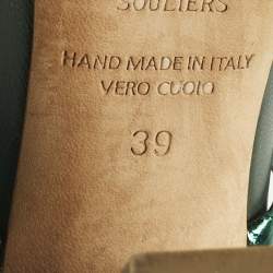 Pre Owned Malone Souliers Green Leather Norah Mules Size 39