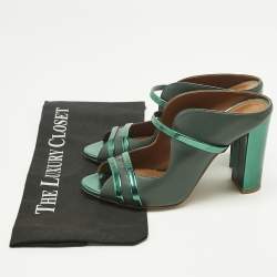 Pre Owned Malone Souliers Green Leather Norah Mules Size 39