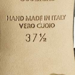 Pre Owned Malone Souliers Black/Navy Blue Woven Fabric Marla Mules Size 37.5