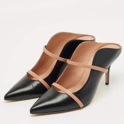 Pre Owned Malone Souliers Black/Beige Leather Maureen Mules Size 42