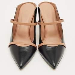 Pre Owned Malone Souliers Black/Beige Leather Maureen Mules Size 42