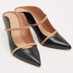 Pre Owned Malone Souliers Black/Beige Leather Maureen Mules Size 42