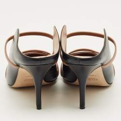 Pre Owned Malone Souliers Black/Beige Leather Maureen Mules Size 42