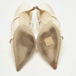 Pre Owned Malone Souliers Cream Leather Maureen Mules Size 36