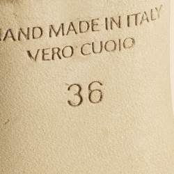 Pre Owned Malone Souliers Cream Leather Maureen Mules Size 36