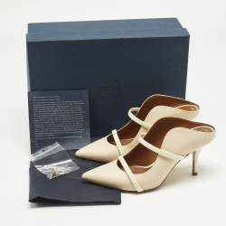 Pre Owned Malone Souliers Cream Leather Maureen Mules Size 36