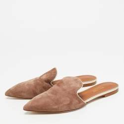 Pre Owned Malone Souliers Brown Suede Marianne Flat Mules Size 38