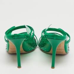 Pre Owned حذاء مولز مالون سولييه مورين كريستال بي في سي أخضر مقاس 37.5