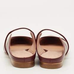 مملوكة مسبقًا حذاء مول مسطح مالون سولييه مورين جلد بورغندي وبرنيق مقاس 37.5