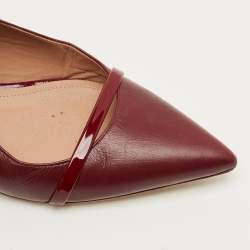 مملوكة مسبقًا حذاء مول مسطح مالون سولييه مورين جلد بورغندي وبرنيق مقاس 37.5