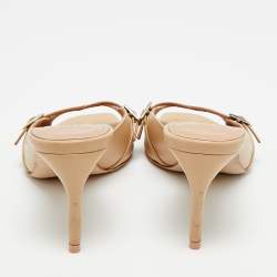 مملوكة مسبقًا صندل سلايد مالون سولييه بيرلا جلد بيج مقاس 38