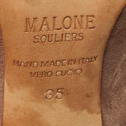 Pre Owned حذاء مولز مالون سولييه نوره جلد أخضر مقاس 37.5