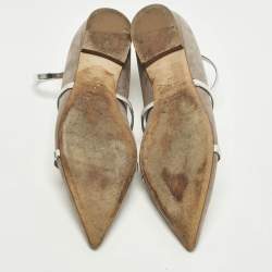 مملوكة مسبقًا Malone Souliers Robyn Size 40 Beige/Silver Suede Ballet Flats