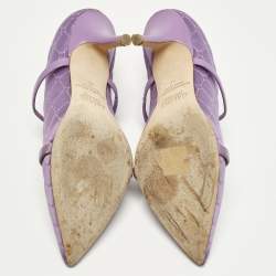 Pre Owned حذاء مولي مالبن سوليه ماورين ساتان مضلع أرجواني مقاس 36