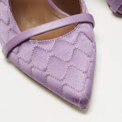 Pre Owned حذاء مولي مالبن سوليه ماورين ساتان مضلع أرجواني مقاس 36