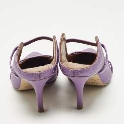 Pre Owned حذاء مولي مالبن سوليه ماورين ساتان مضلع أرجواني مقاس 36