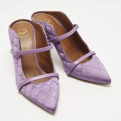 Pre Owned حذاء مولي مالبن سوليه ماورين ساتان مضلع أرجواني مقاس 36