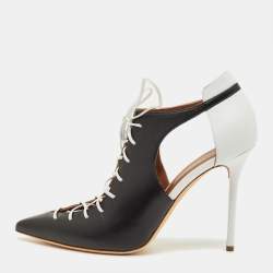 مملوكة مسبقًا Malone Souliers Montana Size 41.5 Black/White Leather Pumps