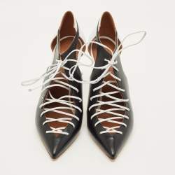 مملوكة مسبقًا Malone Souliers Montana Size 41.5 Black/White Leather Pumps