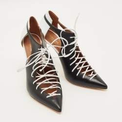 مملوكة مسبقًا Malone Souliers Montana Size 41.5 Black/White Leather Pumps