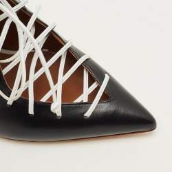 مملوكة مسبقًا Malone Souliers Montana Size 41.5 Black/White Leather Pumps