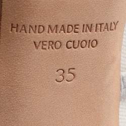 Pre Owned حذاء سلايد مالون سولييه نورا جلد أبيض وقش مقاس 35