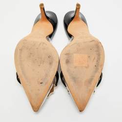 Pre Owned صندل سليد مالون سولنيه ميسي جلد لامع شفاف وبي في سي مقاس 37