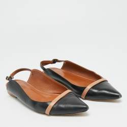 مملوكة مسبقًا حذاء مالون سولييه فلات ماريون لوولت جلد وقماش أوف وايت / وردي مقاس 37