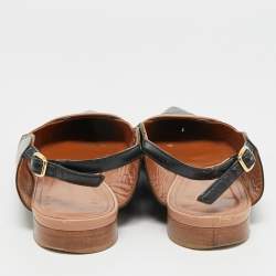 مملوكة مسبقًا حذاء مالون سولييه فلات ماريون لوولت جلد وقماش أوف وايت / وردي مقاس 37