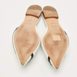 Pre Owned حذاء سلايد مالون سولييه "أميلي" جلد أبيض/أسود مقاس 39