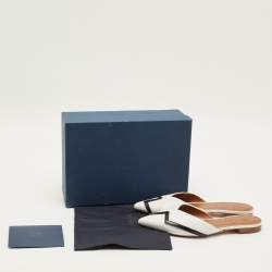 Pre Owned حذاء سلايد مالون سولييه "أميلي" جلد أبيض/أسود مقاس 39