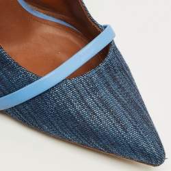 مملوكة مسبقًا Malone Souliers Maureen Size 41 Blue Denim and Leather Mules