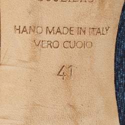 مملوكة مسبقًا Malone Souliers Maureen Size 41 Blue Denim and Leather Mules