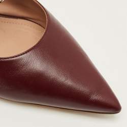 Pre Owned حذاء باليرينا ماري جين مالون سولييه جلد بني بتفاصيل سلسلة فيرنا مقاس 38.5