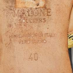 مملوكة مسبقًا شبشب مالون سولييه ماكراميه قماش وجلد أزرق مقاس 40