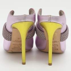 Pre Owned حذاء سلايد مالون سوليه مارا جلد بنفسجي معدني مقاس 39