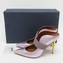 Pre Owned حذاء سلايد مالون سوليه مارا جلد بنفسجي معدني مقاس 39