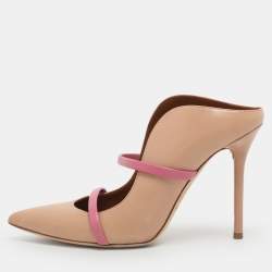 مملوكة مسبقًا Malone Souliers Maureen Size 37 Beige/Pink Leather Mules