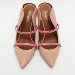 Pre Owned صندل سلايد مالون سولييه مورين جلد بيج/وردي مقاس 37