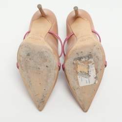 Pre Owned صندل سلايد مالون سولييه مورين جلد بيج/وردي مقاس 37