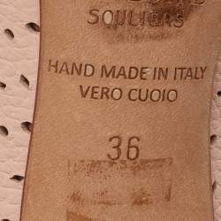 Pre Owned Malone Souliers Alba Size 36 Rose Pink Perforated Leather Ankle Toe Sandals