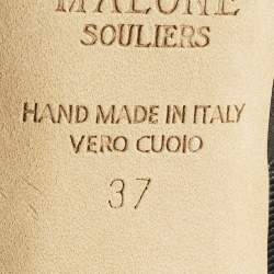 Pre Owned Malone Souliers x Emily in Paris Maureen Size 37 Black Satin Crystal Embellished Mules