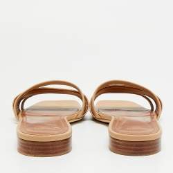 Pre Owned Malone Souliers Demi Size 41 Beige Canvas and Leather Flat Sandals