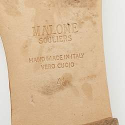Pre Owned Malone Souliers Demi Size 41 Beige Canvas and Leather Flat Sandals