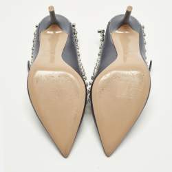 Pre Owned حذاء مول مغطى بالكريستال مالون سولييه ساتان أرجواني مقاس 38